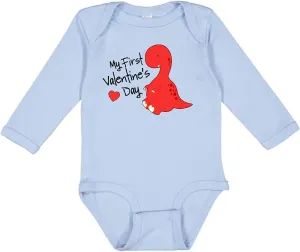 inktastic My First Valentine's Day Long Sleeve Creeper