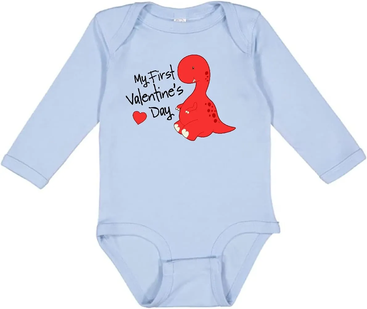 inktastic My First Valentine's Day Long Sleeve Creeper