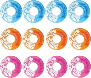 Intex Colorful Transparent Inflatable Swimming Pool Tube Raft (12 Pack) 59251EP