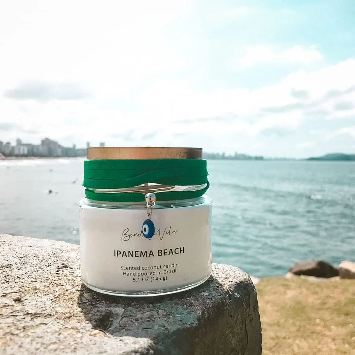 Ipanema Beach Scented | Coconut Wax Candle for Clean Burning | net wt 5oz | Hand Poured in Brazil