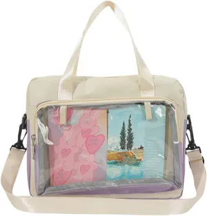 Ita Bag Clear Satchel Backpack, PVC Transparent Messenger Bag, JK Uniform Shoulder Bag With Insert For Pins Display