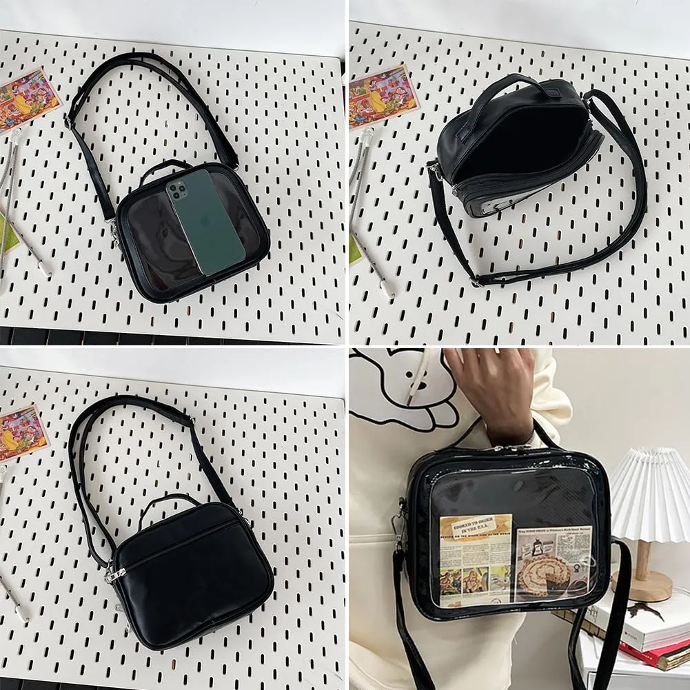 Ita JK Uniform Handbag, Kawaii Messenger Clear Shoulder Crossbody Purse, Kawaii Pin Display Bag With Insert For Anime
