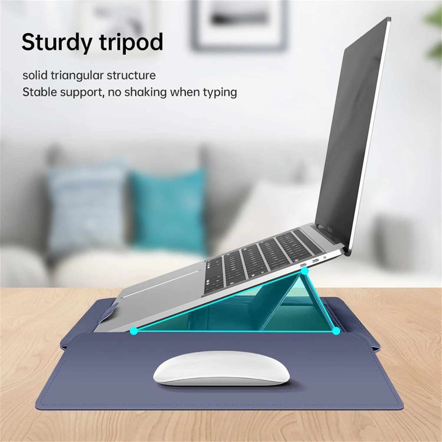 IVY 13 14 Inch Portable Laptops Sleeves with Handbag Stand Phone Holder Storage Bag Mouse Pad for MacBook Air Pro Retina M1 M2 Surface HP Lenovo Dell ASUS Acer Samsung Laptops Bag Case Cover - Green