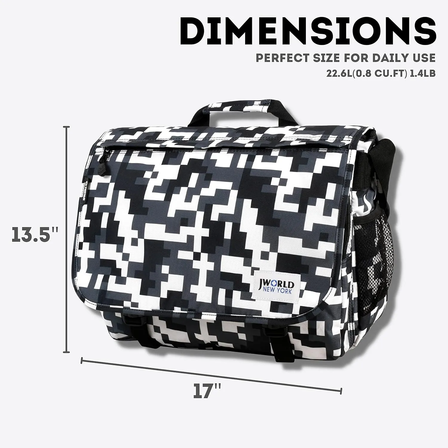 J World New York Thomas Laptop Messenger Bag for Women & Men. Kids Computer Bookbag