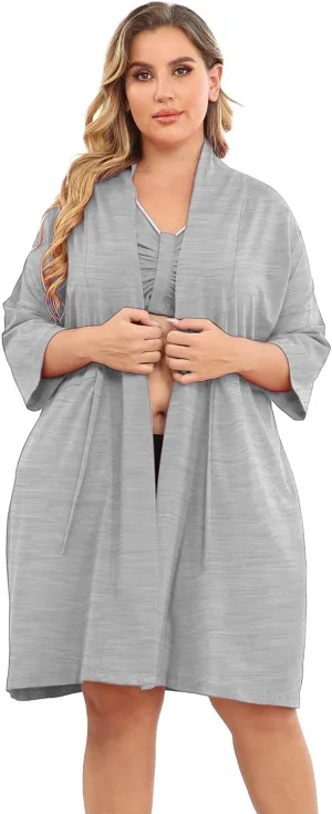JANE'S CUTIE Post Surgery Mastectomy Robe Women with 4 Internal Drain Pockets 3/4 Sleeves Night Gowns Pajama Dress Shirts
