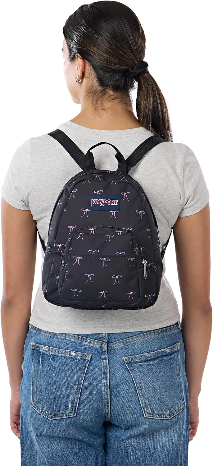 JanSport Half Pint Mini Backpack, 10.2 L - Durable Mini Bag Purse with Adjustable Shoulder Straps, Single Main Compartment, Zippered Stash Pocket, Bad Bows