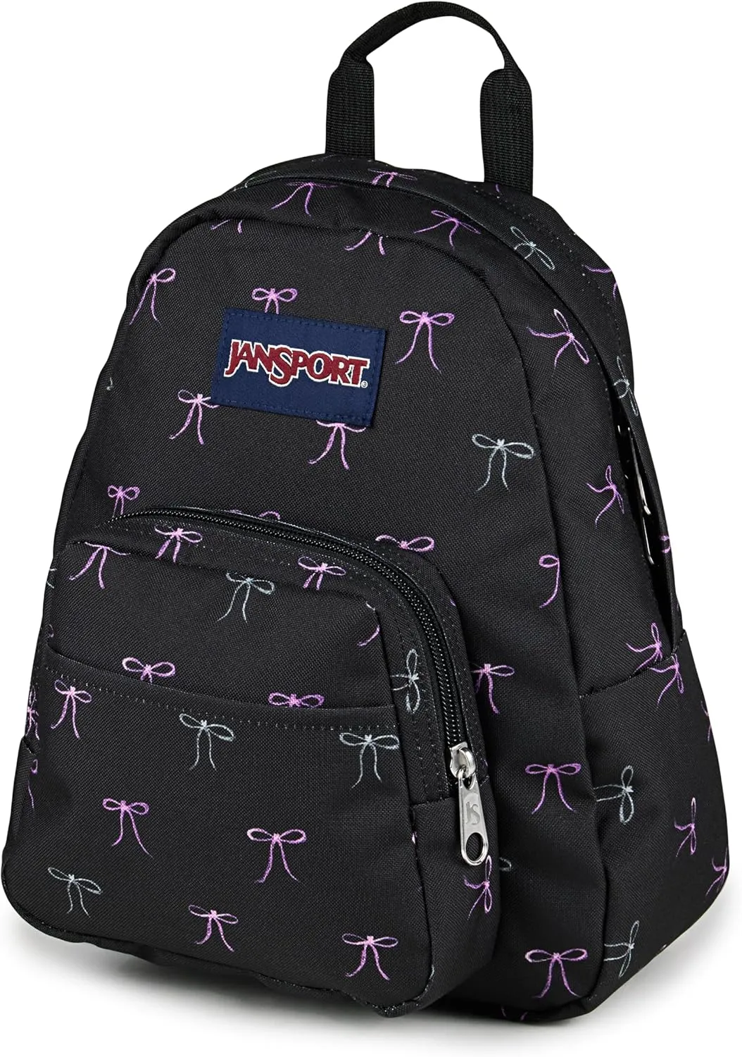 JanSport Half Pint Mini Backpack, 10.2 L - Durable Mini Bag Purse with Adjustable Shoulder Straps, Single Main Compartment, Zippered Stash Pocket, Bad Bows