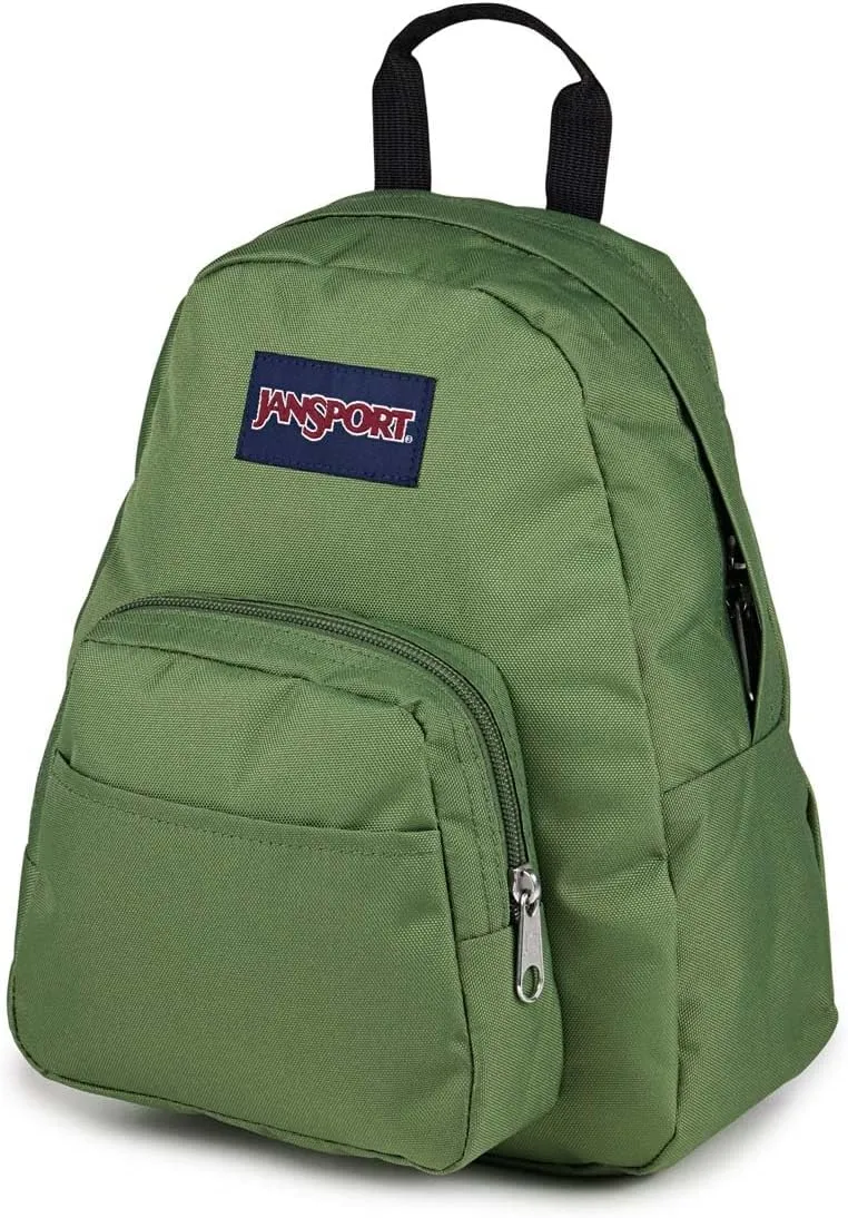 JanSport Half Pint Mini Backpack, 10.2 L - Durable Mini Bag Purse with Adjustable Shoulder Straps, Single Main Compartment, Zippered Stash Pocket, Cargo Green