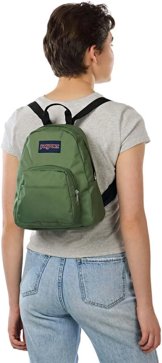 JanSport Half Pint Mini Backpack, 10.2 L - Durable Mini Bag Purse with Adjustable Shoulder Straps, Single Main Compartment, Zippered Stash Pocket, Cargo Green