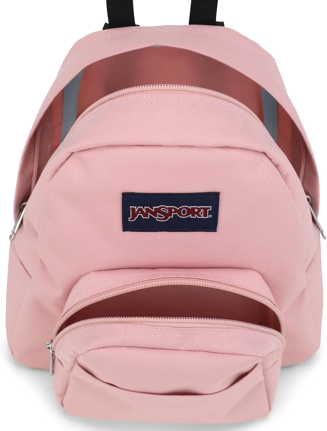 JanSport Half Pint Mini Backpack, 10.2 L - Durable Mini Bag Purse with Adjustable Shoulder Straps, Single Main Compartment, Zippered Stash Pocket, Misty Rose