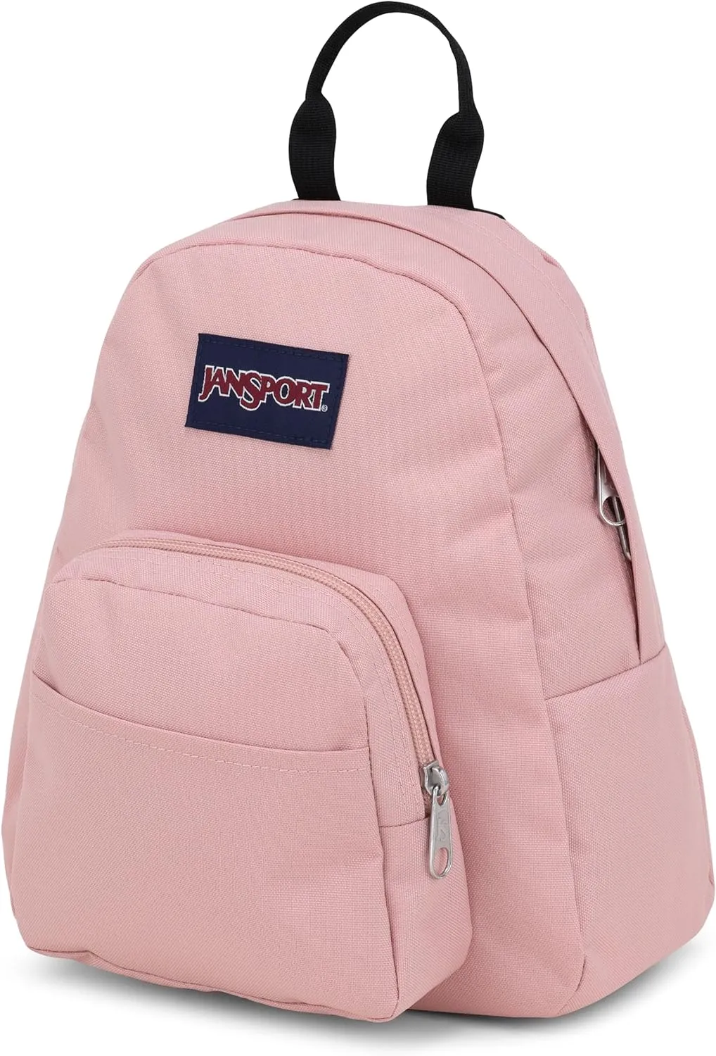 JanSport Half Pint Mini Backpack, 10.2 L - Durable Mini Bag Purse with Adjustable Shoulder Straps, Single Main Compartment, Zippered Stash Pocket, Misty Rose