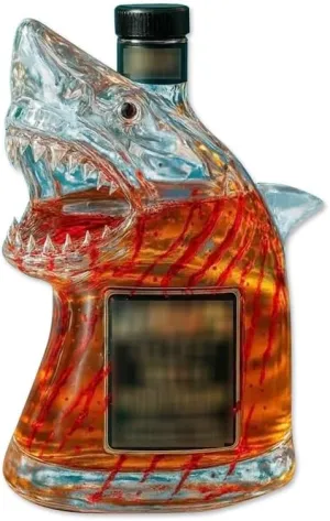 Jaws 50th Anniversary Limited Edition Whiskey Bottle, Sherum Bruce The Shark, Unique Transparent Engraved Animal Shape Glass, for Every Fan and Collector, Mens Birthday Gift Ideas(1pc)
