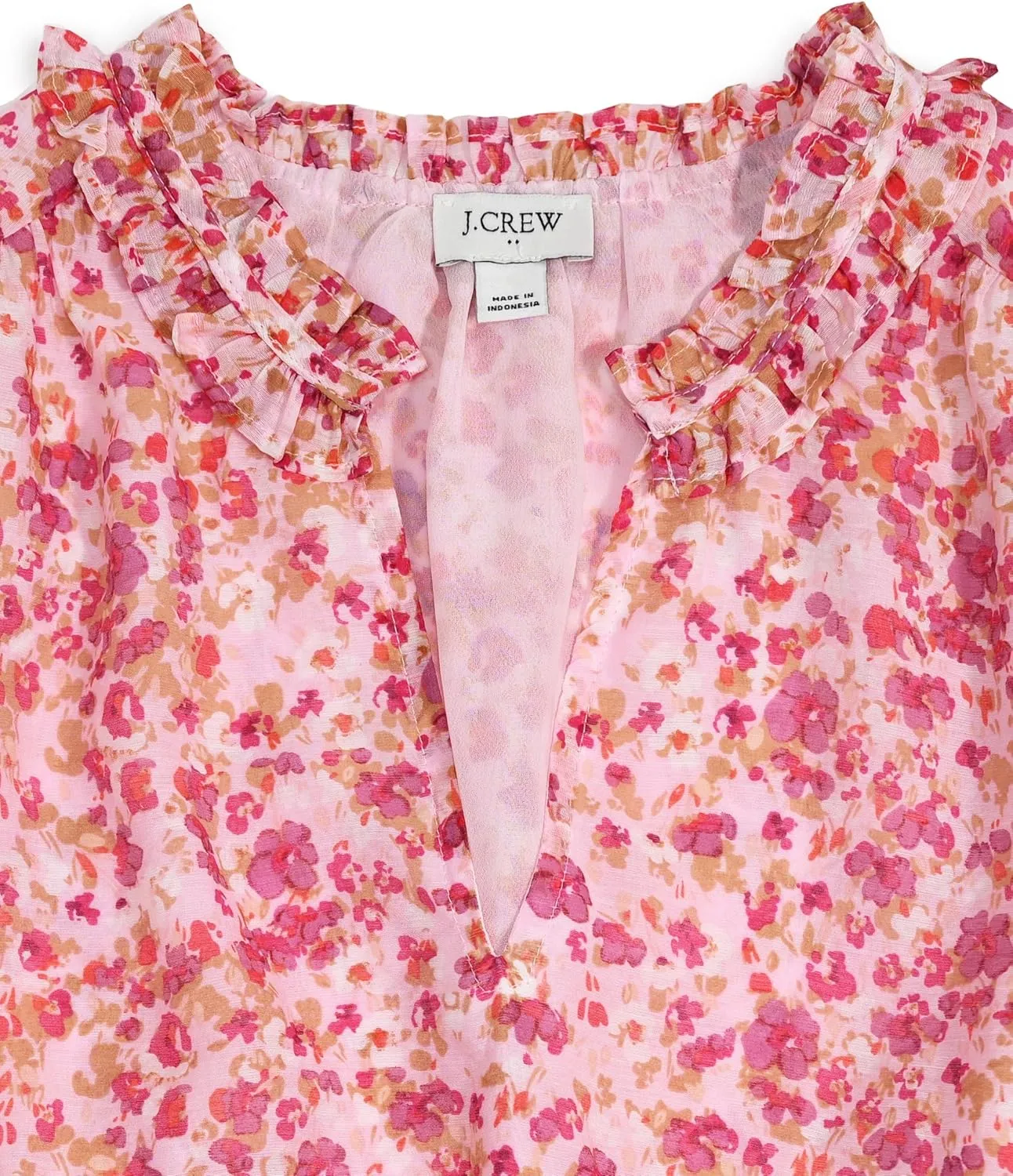 J.Crew Mercantile Women's Long Sleeve Ruffle-Collar V-Neck Top