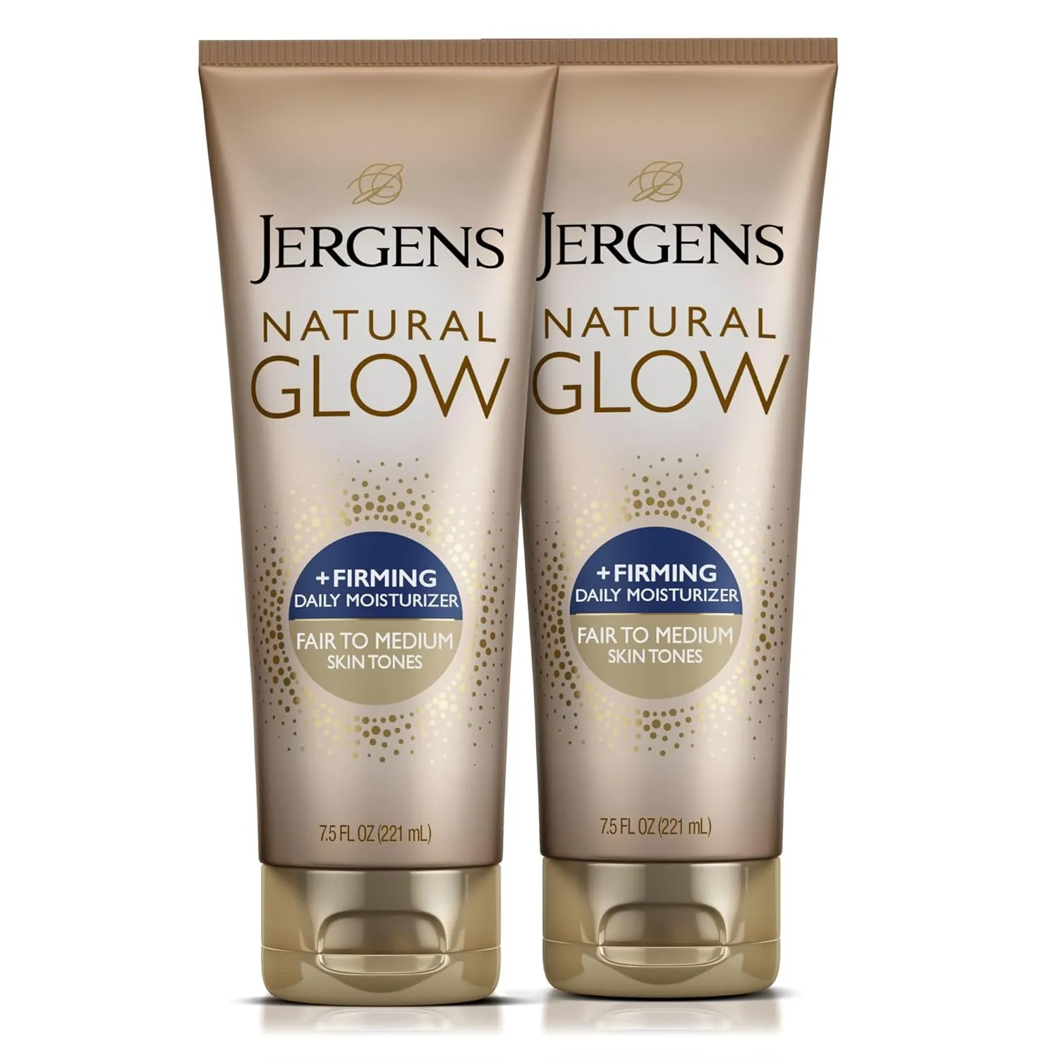Jergens Natural Glow  Firming Self Tanner Body Lotion, Fair to Medium Skin Tone, Sunless Tanning Moisturizer with Collagen and Elastin. Helps to Visibly Reduce Cellulite, 7.5 Fl Oz (Pack of 2)