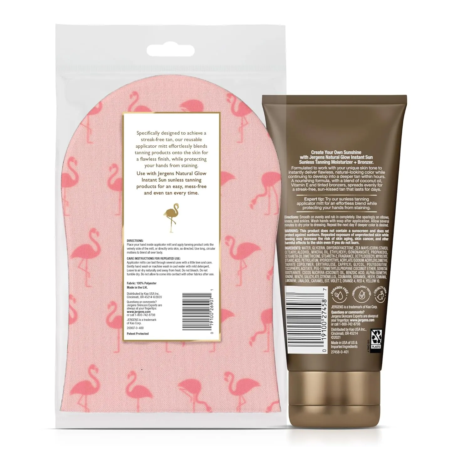 Jergens Natural Glow Instant Sun Bundle: Light Bronze Sunless Tanning Moisturizer   Bronzing Lotion 6oz Bottle and Applicator Mitt