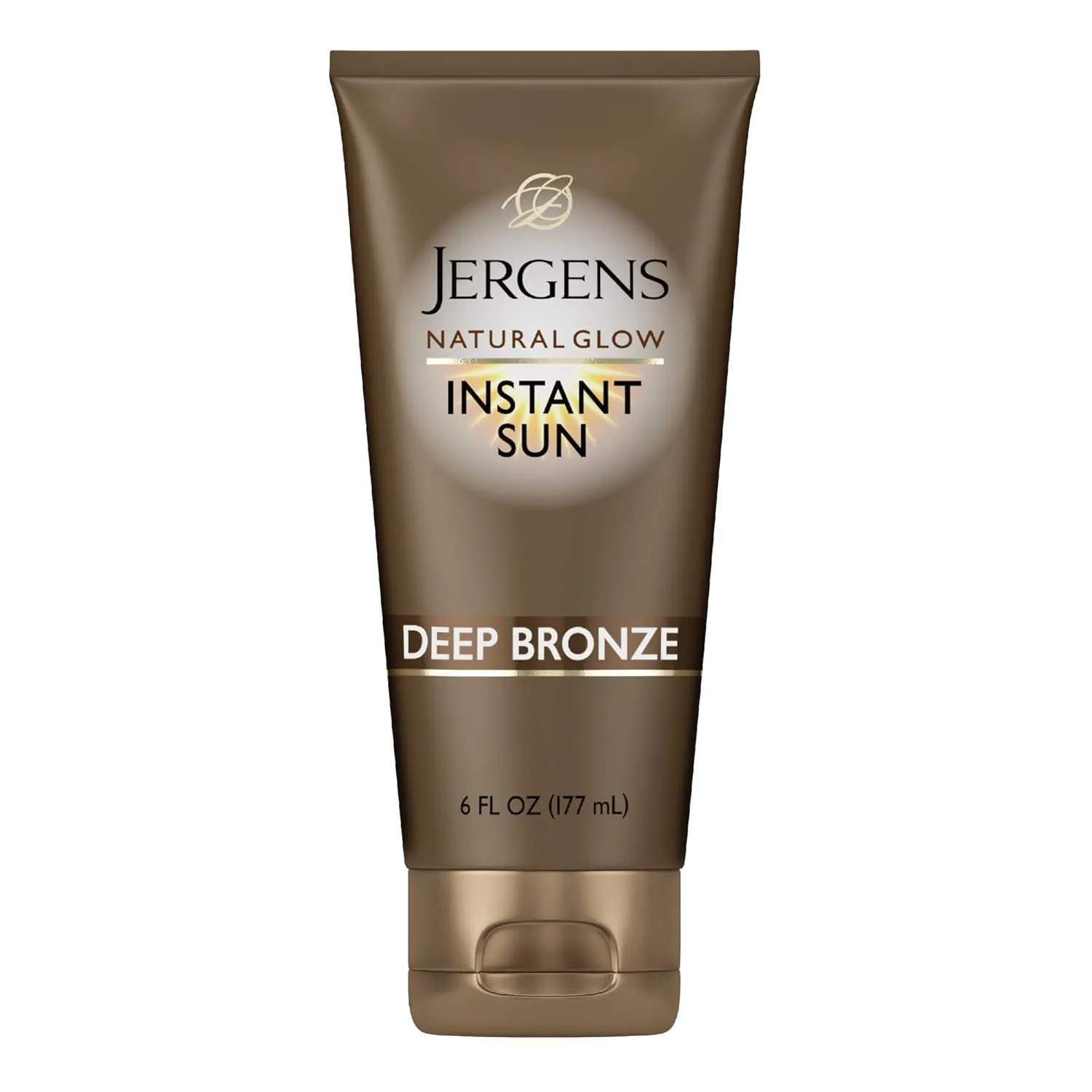 Jergens Natural Glow Instant Sun Tanning Moisturizer   Bronzer, Lightweight Sunless Tanning for Natural-Looking Color, Deep Bronze, 6 Oz
