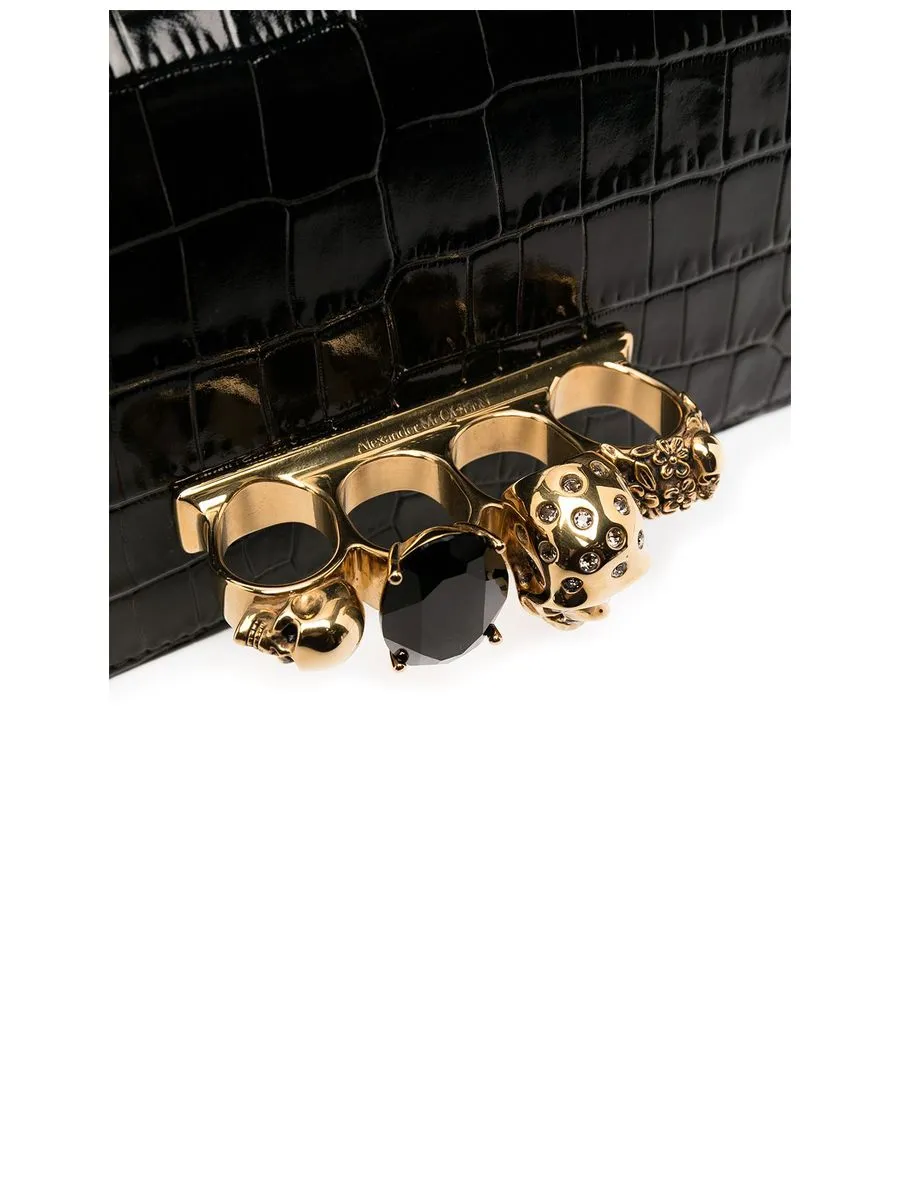 Jewelled Crocodileeffect Satchel