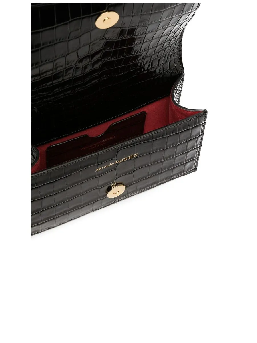 Jewelled Crocodileeffect Satchel