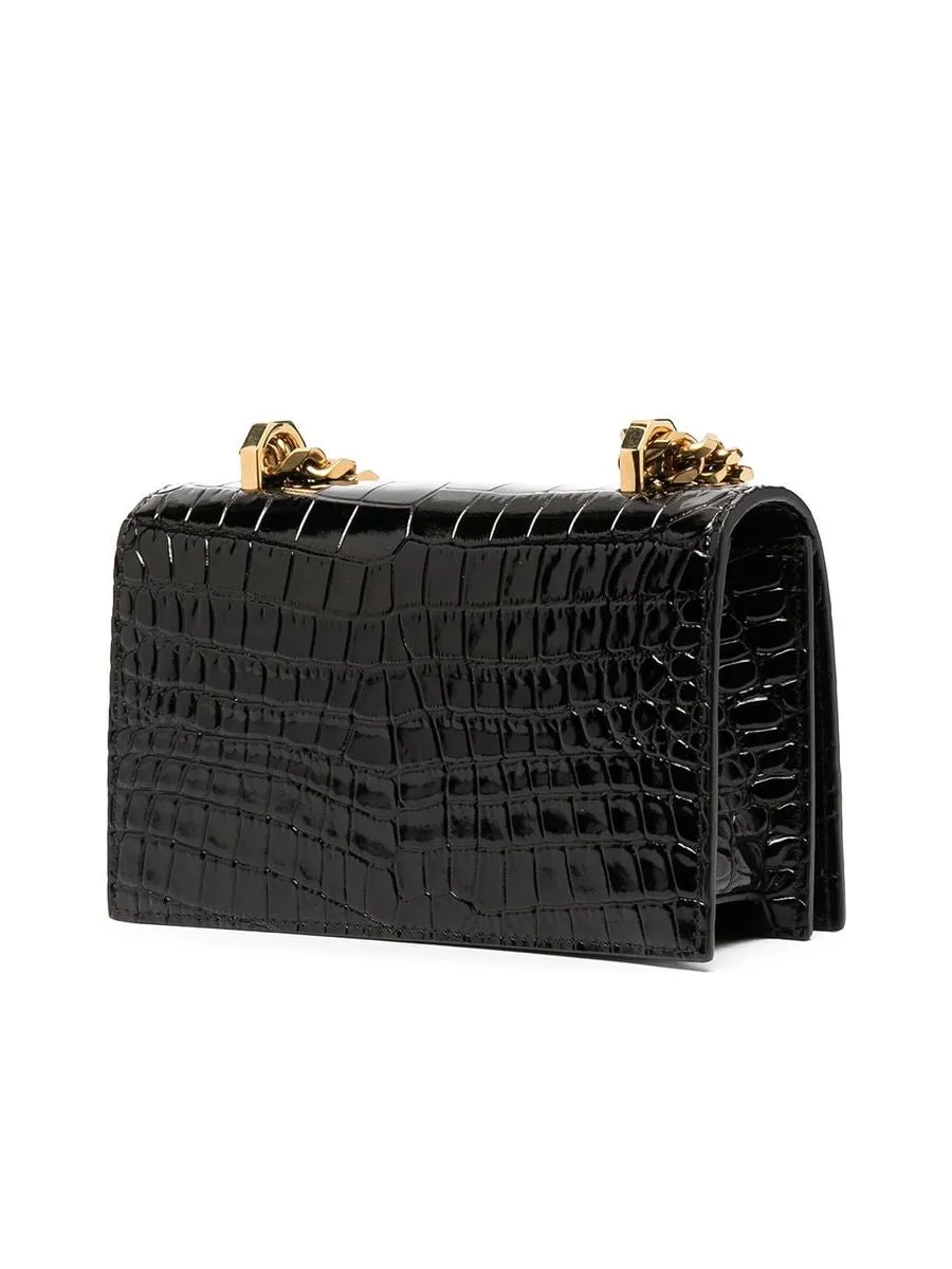 Jewelled Crocodileeffect Satchel