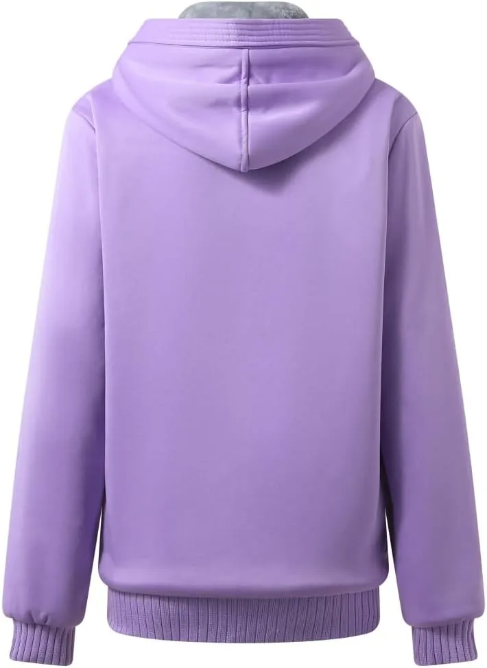 JiangWu Womens Fashion Fleece Sherpa Lined Hooded Coat Winter Thicken Warm Jacket