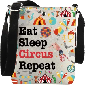 JNIAP Circus Aerialist Gift Eat Sleep Circus Repeat Crossbody Bag Circus Performer Gift