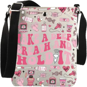 JNIAP Sonographer Gift Take a Deep Breath and Hold it Crossbody Bag Ultrasound Tech Gift