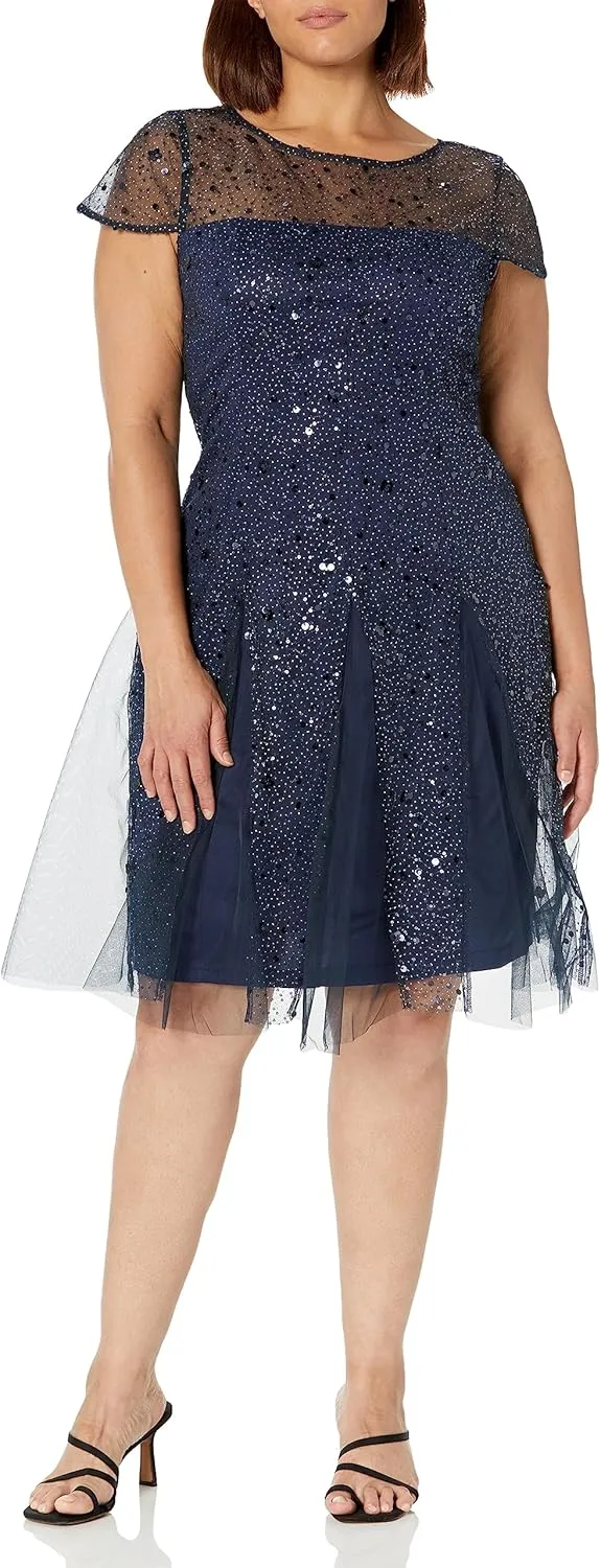 JS Collections Women's Alyssa Godet Cocktail Dress