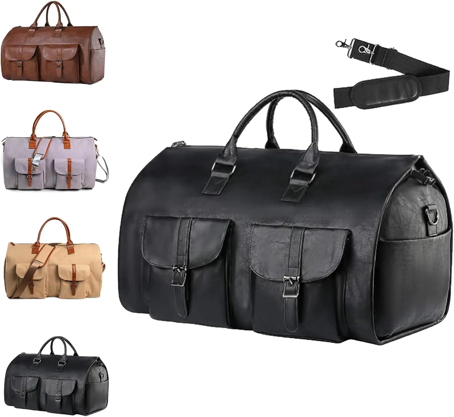 June Travel Bag, Convertible Duffle Garment Bag, 3 In 1 Garment Duffle Bags for Travel, Large Capacity Luggage Bag for Women (one size,Black-b)