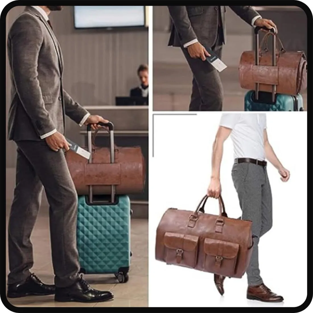 June Travel Bag, Convertible Duffle Garment Bag, 3 In 1 Garment Duffle Bags for Travel, Large Capacity Luggage Bag for Women (one size,Black-b)