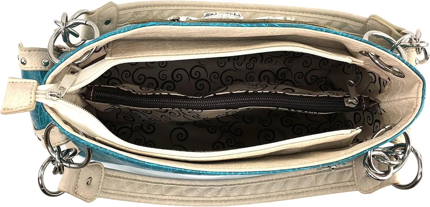 Justin West Women's Concealed Carry Angel Wings Cross Faith Hope Love Western Handbag Tote Purse