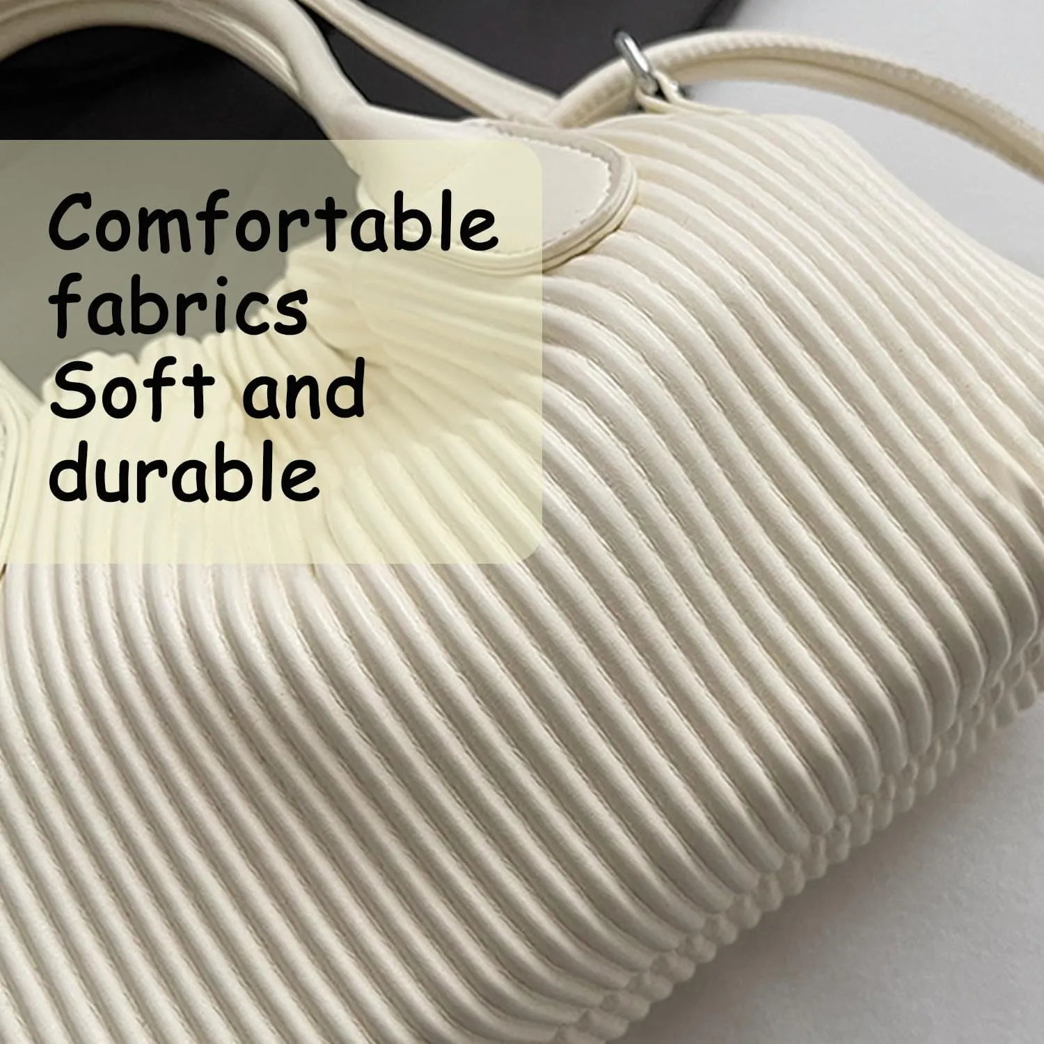 JYG Exquisite Handbag for Women Stripe Drawstring Satchel Bag Lightweight Shoulder Bag with Removable Strap