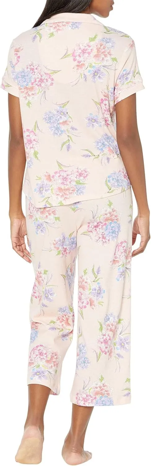 Karen Neuburger Petite Island Breeze Short Sleeve Girlfriend Capris PJ Set