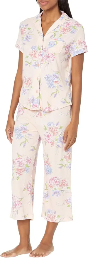 Karen Neuburger Petite Island Breeze Short Sleeve Girlfriend Capris PJ Set