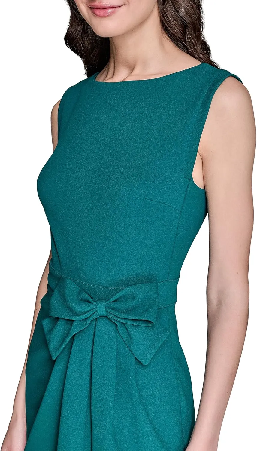 Karl Lagerfeld Paris Women's Lined Arm Trim Scuba Crepe Sheath Dress