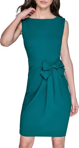 Karl Lagerfeld Paris Women's Lined Arm Trim Scuba Crepe Sheath Dress