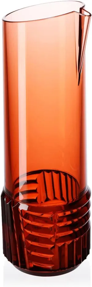 Kartell SFAC-K1511-RO Carafe, Trama Drink, Φ3.9 inches (10 cm), H 12.0 inches (30.5 cm), 47.2 fl oz (1,200 ml), Rose (Transparent)