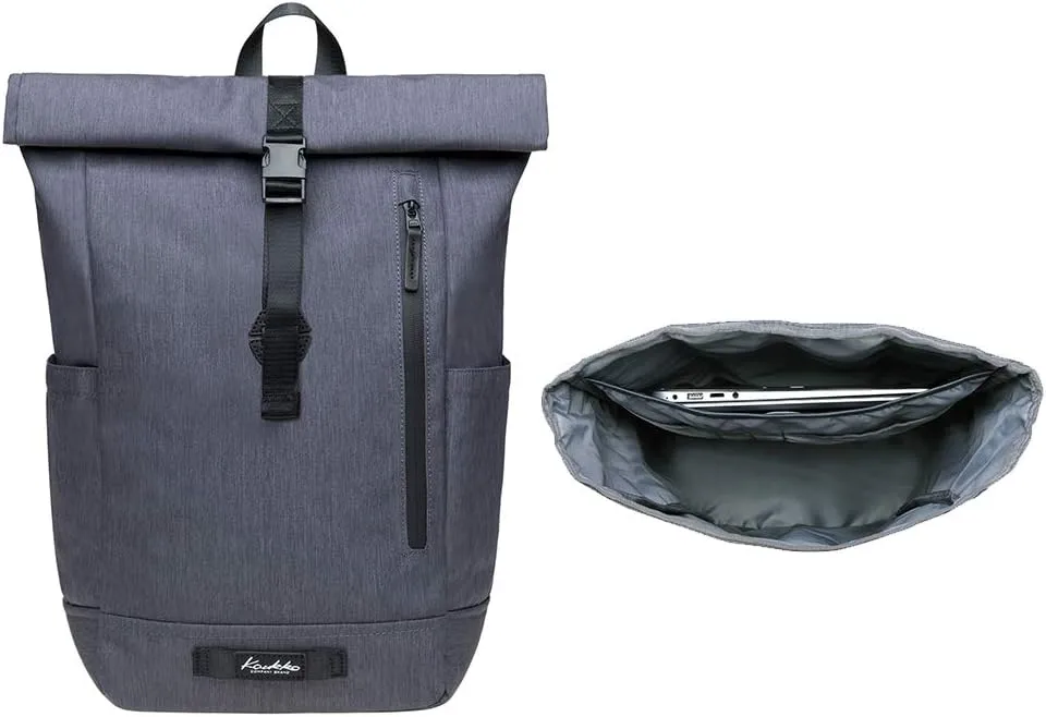 KAUKKO Large Multipurpose Backpack Satchel bags for Hiking Camping Travel with Laptop Compartment (04-2-grey)