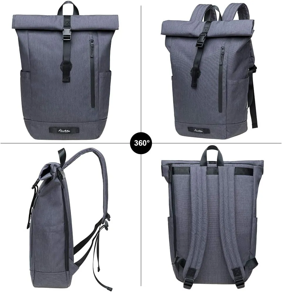 KAUKKO Large Multipurpose Backpack Satchel bags for Hiking Camping Travel with Laptop Compartment (04-2-grey)