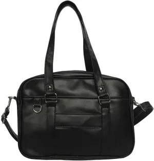 Kawaii Messenger Bag PU Leather JK Uniform Bag with Adjustable Strap Tote Shoulder Bag with Zipper Closure Crossbody Bag Messenger Bag (Black)