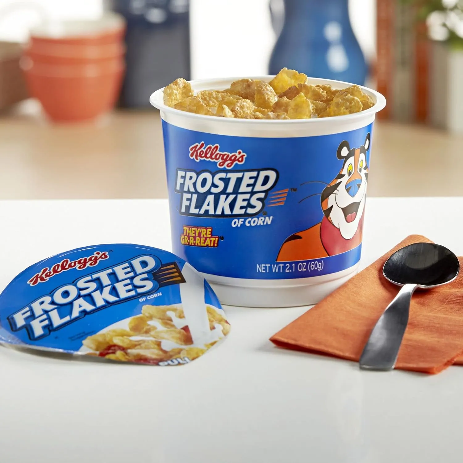 Kellogg's Cold Breakfast Cereal Cups, Bulk Pantry Staples, Cereal Cups to Go, Variety Pack (24 Cups)
