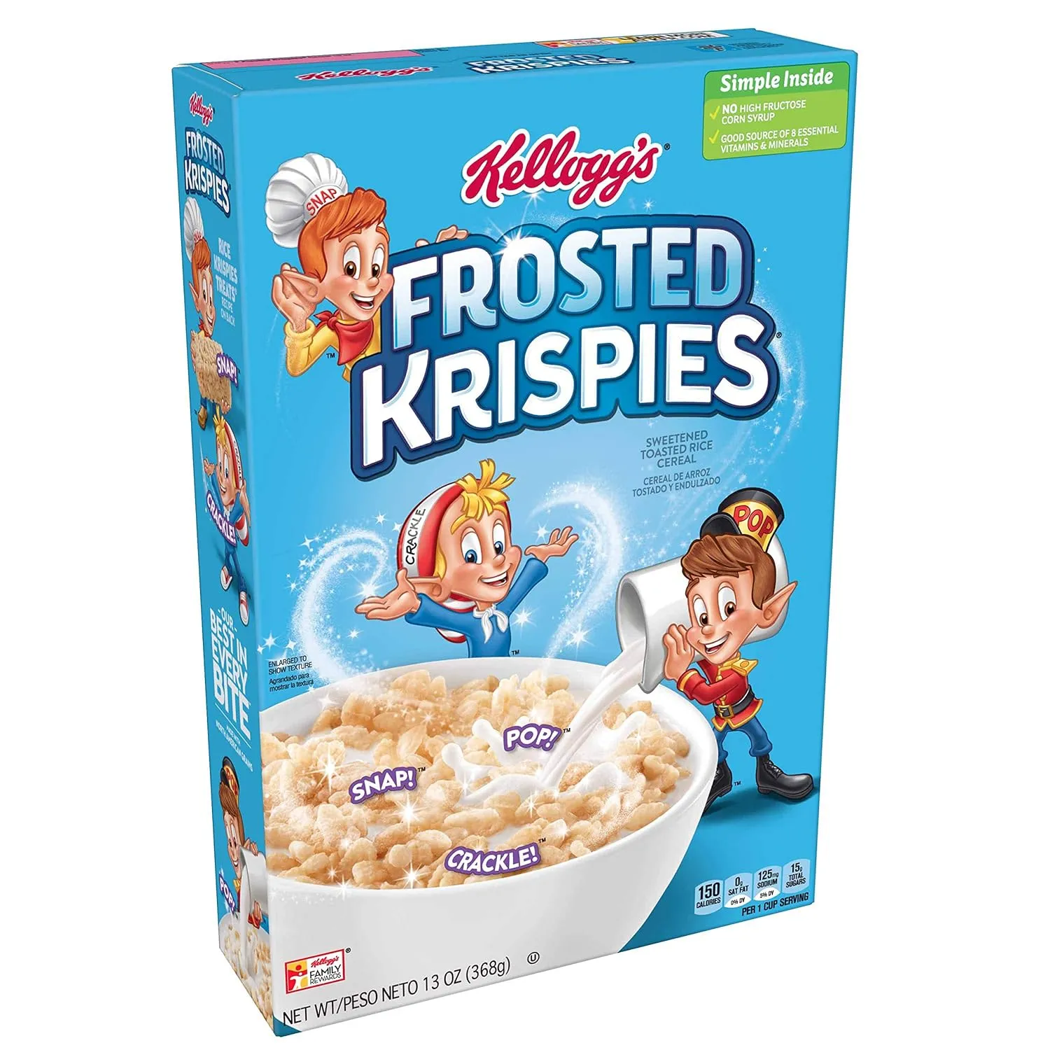Kellogg's Frosted Krispies, Breakfast Cereal, 13oz Box