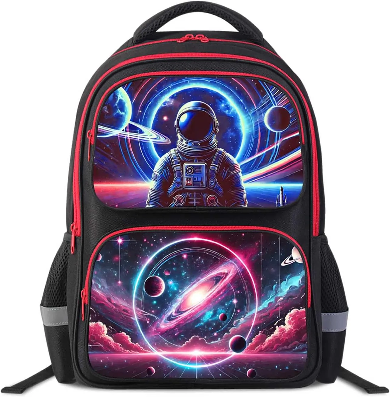Kids Backpack for Boys and Girls, School Bag with Astronaut Galaxy Space Design, 17" Adjustable Bookbag for Back to School and Travel, Elementary and Middle School, Ages 6–18
