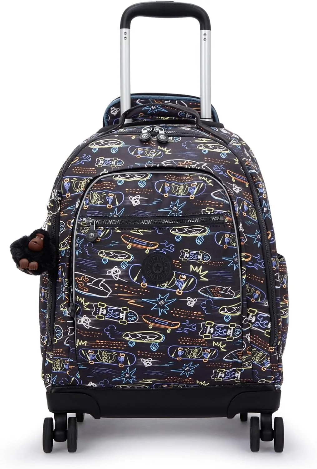Kipling New Zea Printed 15" Laptop Rolling Backpack Neon Skate