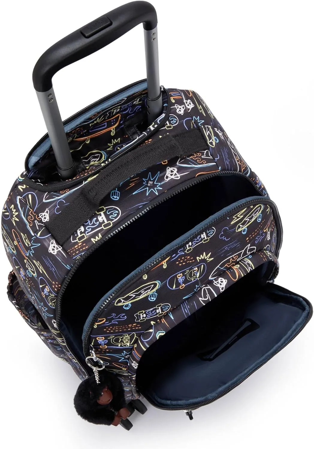 Kipling New Zea Printed 15" Laptop Rolling Backpack Neon Skate