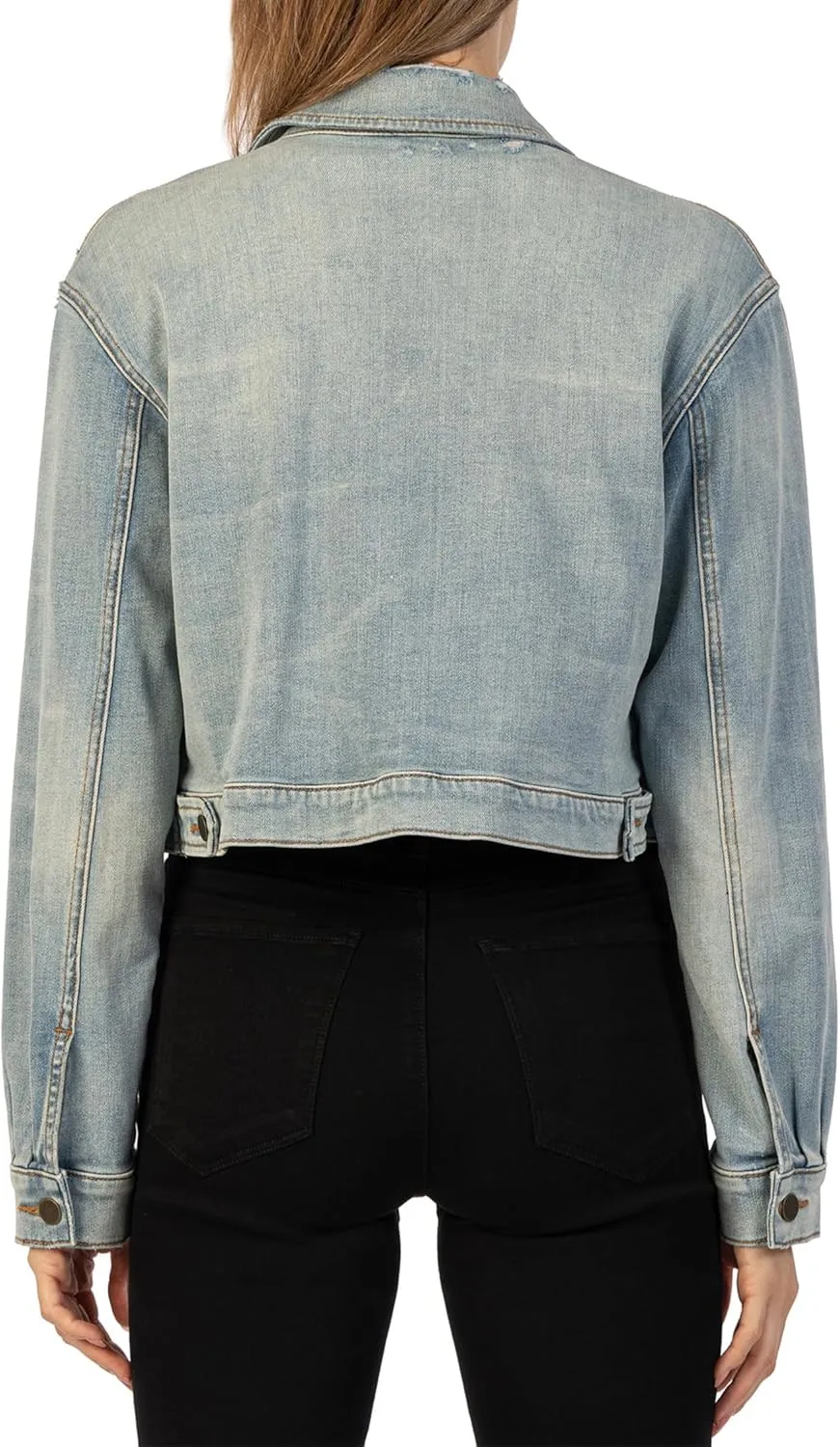 KUT from the Kloth Women's Lara Crop Jacket W/Drop Shoulder-patch Front Pocket