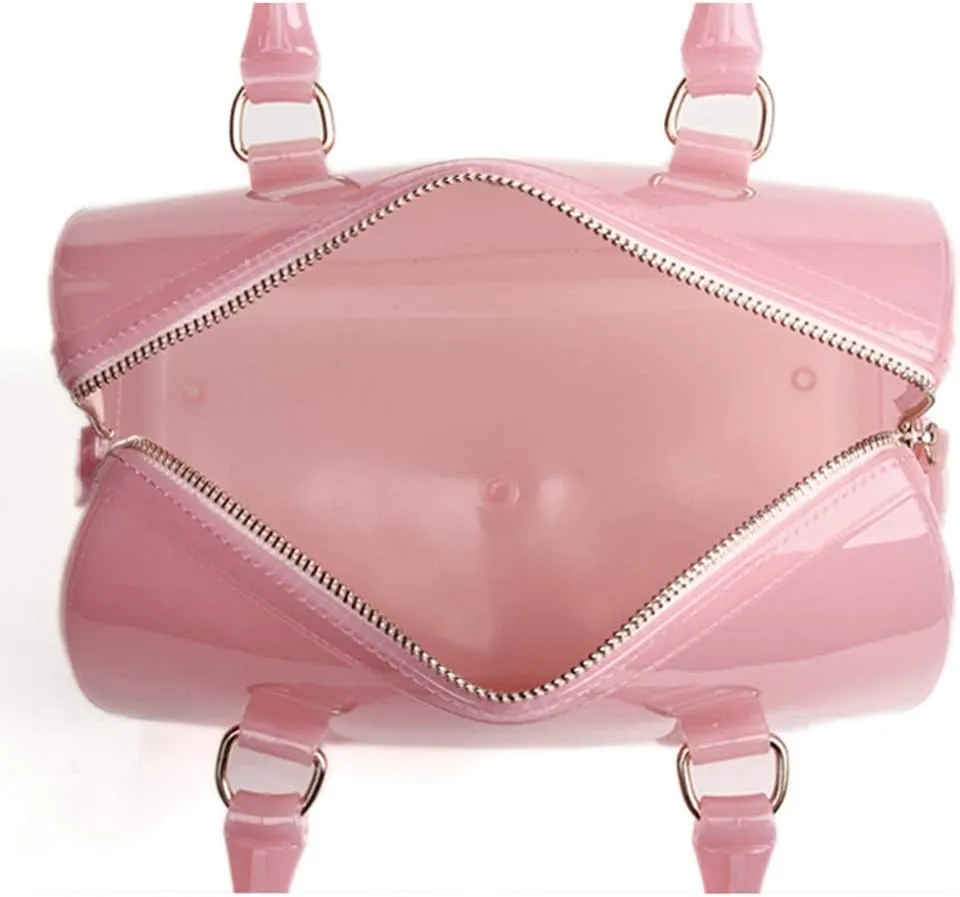 Ladies Summer Transparent Handbag Jelly Boston Shoulder Bag Candy Color Purses
