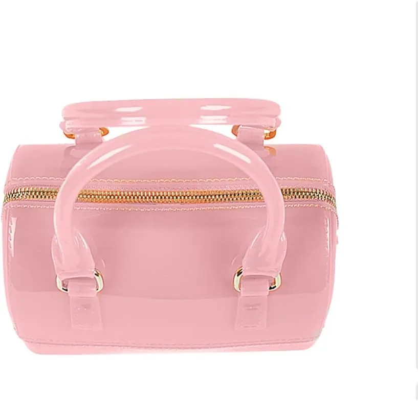Ladies Summer Transparent Handbag Jelly Boston Shoulder Bag Candy Color Purses