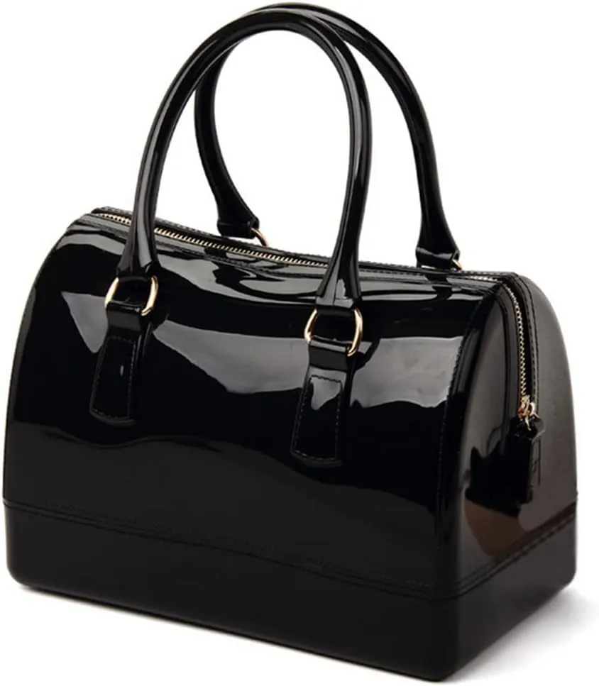 Ladies Summer Transparent Handbag Jelly Boston Shoulder Bag Candy Color Purses