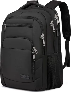 Laptop Backpack for Men Women, School Backpacks for Boys Girls,Water Resistant Black Backpack with USB Charging Port,15.6 Inch College Bookbag Daypack