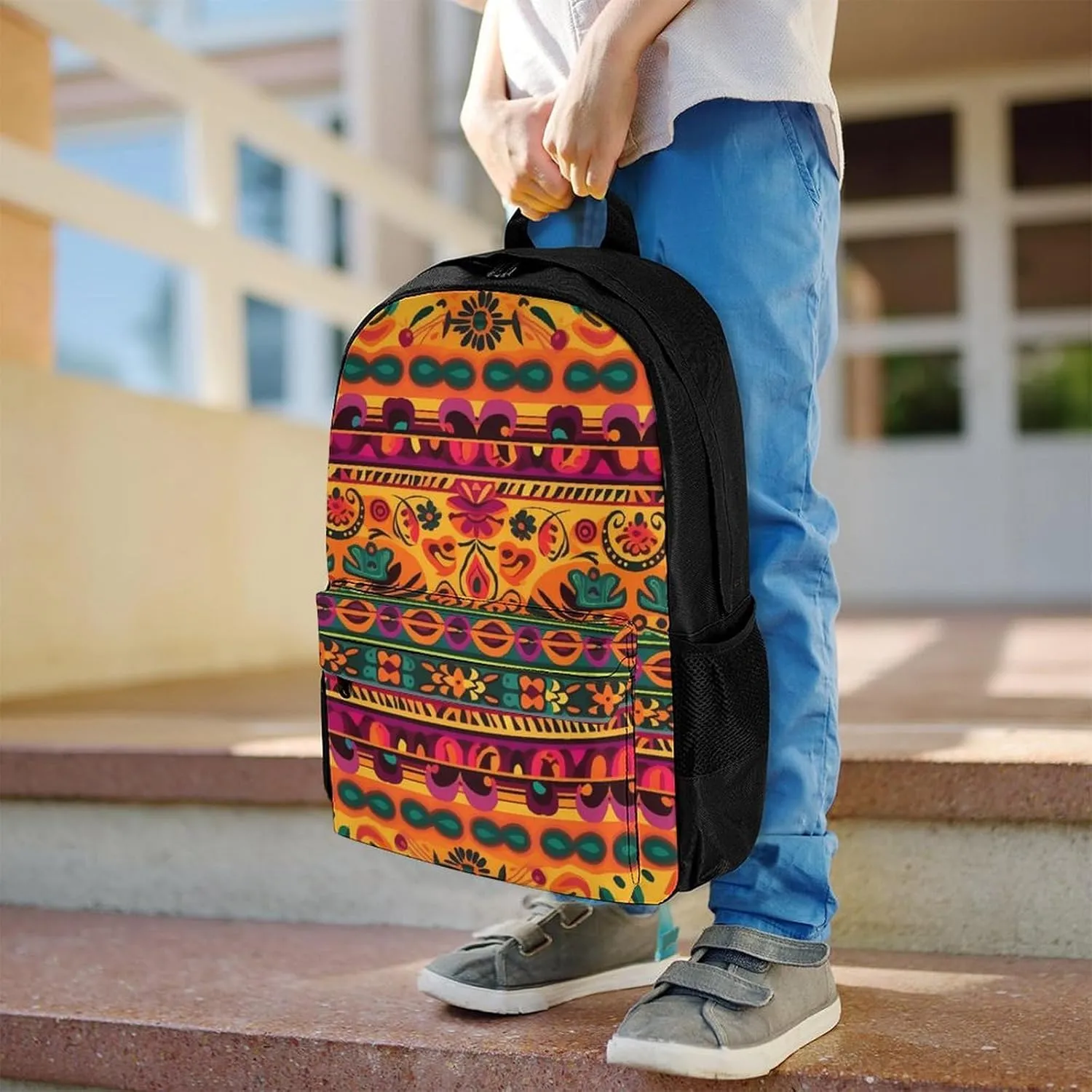 Laptop Backpack for Women Men Daypack Mexican Folk Art Boho Backpacks Computer Bag Travel Laptop Bag Casual Work Bag